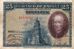 SPAIN 25 PESETAS 1928  P-74a  XF+++ - 1-2-5-25 Peseten