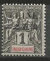 INDOCHINE  N° 49 Variérée C De CHINE Brisé NEUF* CHARNIERE  / MH - Unused Stamps
