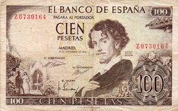 SPAIN 100 PESETAS 1965  P-150a.2  CIRC.  Z 0730164 - 100 Pesetas