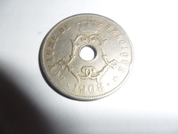 25 Centimes Léopold II Type Michaux (en Français) 1908 - 25 Cents