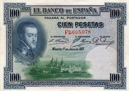 SPAIN 100 PESETAS 1925  P-69c.2  AUNC - 100 Peseten