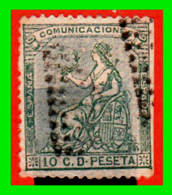 ESPAÑA SELLO AÑO 1873  I  REPUBLICA 10 CENTIMOS DE PESETA - Used Stamps