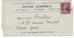 BANDE JOURNAL VICTOR LEMASLE AUTOGRAPHES MANUSCRITS QUAI MALAQUAIS PARIS HORVILLEUR NIMES BLVD COURBET - Reclame