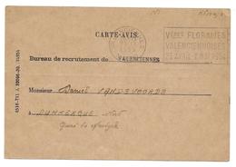 CARTE AVIS 1953 RECRUTEMENT VALENCIENNES VANDEVOORDE DUNKERQUE QUAI MARDYCK - CPA CORRESPONDANCE MILITAIRE - Regimente