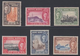 HONG KONG 1941  KGVI CENTHENARY SG 163/168 VERY FINE MLH - Ongebruikt