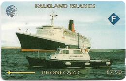Falklands - Queen Elizabeth 2 Ship, 3CWFA, 1994, 40.000ex, Used - Falkland Islands