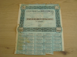 ACTION 100 FRANCS L'ELECTRIQUE DES BOIS ET CIMENTS 1928 - Transports