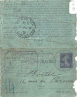 Carte Lettre France Entier Postal - Pneumatiques