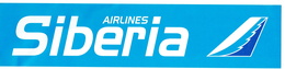 Aufkleber SIBERIA AIRLINES - Adesivi