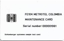 Colombia - Metrotel - White Maintenance Test Card, 5.000U, SC7, Mint - Colombia