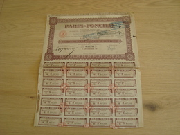 ACTION DE 100 FRANCS PARIS-FONCIER 1927 - Autres & Non Classés