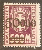 DANTZIG TAXE YT 22 NEUF* ANNÉES 1923/1928 - Postage Due