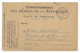 WWI CARTALLIER FABRICANT GANTS GRENOBLE TRESOR ET POSTES - CPA CORRESPONDANCE MILITAIRE - Guerre 1914-18