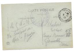 WWI SERVICES CHEMINS DE FER NICE POUR AUBERT GRENOBLE - CPA CORRESPONDANCE MILITAIRE - Guerre 1914-18