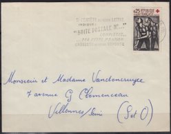 CROIX ROUGE  " L'aveugle..."   Y.T.1324  SEUL Sur Enveloppe  Postée à  62 BOULOGNE Sur MER P.de.C. En 1962 - Red Cross