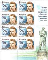 Russia 2004 . Test-pilot V.P.Chkalov. Sheetlet Of 8 Stamps.   Michel # 1143   KB - Ongebruikt