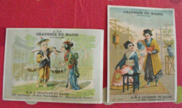 2 Chromos A La Chaussée Du Maine, Paris. Chromo Image. Vers 1880-1890. Japonais Chinois - Otros