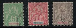 France // Martinique // 1899-1906 // Martinique,Timbre De France  Oblitéré  Y&T  44-46 - Oblitérés