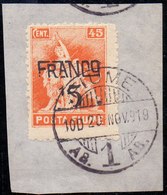 FIUME - RIJEKA - SOPREST. FRANCO SENZA  " 1 " - Sa. D79t - Used - 1919 -CV. 400e - Fiume