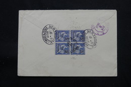 ALEXANDRIE - Type Mouchon En Bloc De 4 Au Dos D'une Enveloppe En Recommandé Pour Les Etats Unis En 1927 - L 57308 - Covers & Documents