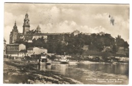 KRAKÓW Photo Postcard Wael Castle And River Life Sent 1935 - Poland