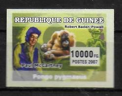 GUINEE  N° 2967  * * NON DENTELE Scoutisme Powell  MC Cartney Gorilles - Gorilles