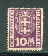 DANTZIG- Taxe Y&T N°15- Neuf Sans Gomme - Postage Due