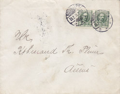 Denmark Brotype Ia ROSKILDE 1911 Cover Brief ASSENS (Arr.) 2x 5 Øre Fr. VIII. Stamps (2 Scans) - Lettres & Documents