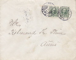 Denmark Brotype Ia ROSKILDE 1911 Cover Brief ASSENS (Arr.) 2x 5 Øre Fr. VIII. Stamps (2 Scans) - Storia Postale