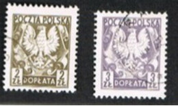 POLONIA (POLAND)   -  SG D2699.2701  - 1980 POSTAGE DUE: EAGLE      -    USED - Postage Due