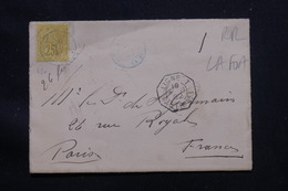 NOUVELLE CALÉDONIE - Enveloppe De La Foa Pour Paris En 1892, Affr. Alphée Dubois, Cachet De Ligne Maritime - L 57329 - Covers & Documents