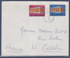 Europa Italie N° 1034 1035 Rome Le 22.08.69 Enveloppe - 1969