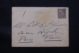 NOUVELLE CALÉDONIE - Enveloppe De La Foa  Pour Paris En 1891,via Nouméa, Cachet Rouge D'entrée Par Modane - L 57338 - Briefe U. Dokumente