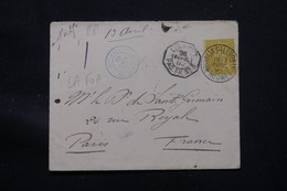 NOUVELLE CALÉDONIE - Enveloppe De La Foa ( 13 Avril ) Pour Paris En 1892, Alphée Dubois , Cachet Maritime - L 57341 - Storia Postale