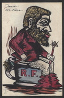 CPA Jean JAURES Franc Maçonnerie Maçonnique Masonic Satirique Caricature Original Fait Main - Filosofie