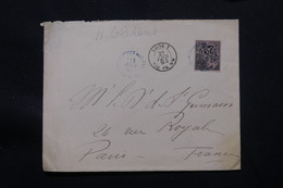 NOUVELLE CALÉDONIE - Enveloppe Pour Paris En 1893, Affranchissement Alphée Dubois Surchargé, Cachet Maritime - L 57368 - Briefe U. Dokumente