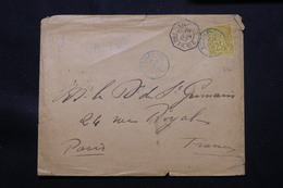 NOUVELLE CALÉDONIE - Enveloppe De La Foa Pour Paris En 1892, Affranchissement Alphée Dubois - L 57373 - Storia Postale