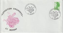 France Expo Orchidées Bernay 1987 Avec Env. Illustrée - Gedenkstempel