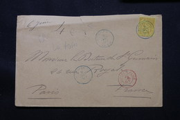 NOUVELLE CALÉDONIE - Enveloppe De La Foa Pour Paris En 1892, Affranchissement Alphée Dubois - L 57374 - Covers & Documents