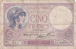 5 Francs 1939 - 5 F 1917-1940 ''Violet''