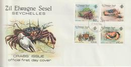Seychelles Zes FDC 1984 Crabes 101-4 - Seychelles (1976-...)
