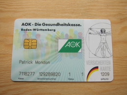 Versicherten Karte, AOK Die Gesundheits Kasse  Baden-Wurttemberg Chip Card - Otros & Sin Clasificación