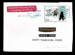 SAINT PIERRE MIQUELON Lettre Courrier Commercial Au Tarif 0,58€ Gare à La Carre Flamme Néopost 975 SAINT PIERRE 02 11 10 - Storia Postale