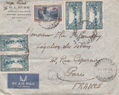 Sur Lettre N° Yvert 163 Et 170 En Paire Avec Cachet Forces Françaises Libre De Beyrouth Pour Paris - Covers & Documents