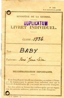 Militaria - Livret Militaire Individuel - Baby René - Unclassified