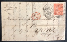 LETTRE Grande Bretagne 1870 N°32 (planche 11) De London Pour Lyon JR/RJ + PD TTB - Storia Postale