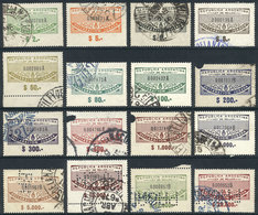 ARGENTINA: National Taxes, SWORN DECLARATOIN: Set Of 16 Used Stamps Of Values From $2 To $20,000, Very Fine Quality, Ext - Autres & Non Classés