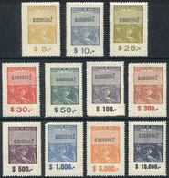 ARGENTINA: National Taxes, DERECHO DE ANÁLISIS (Analysis Tax): Year 1965, Complete Set Of 11 Values Between $5 And $10,0 - Altri & Non Classificati