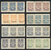ARGENTINA: PROVINCE OF BUENOS AIRES: Cattle Census, Year 1912, Complete Set Of 8 Triple Values Between 1c. And $5, Minor - Other & Unclassified