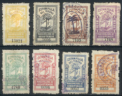 ARGENTINA: TERRITORY OF CHACO: Resistencia City, Year 1905, Palm Tree, Complete Set Of 8 Used Values, General Quality Is - Sonstige & Ohne Zuordnung